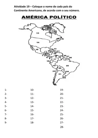 Países do Continente Americano
