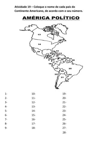Países do Continente Americano
