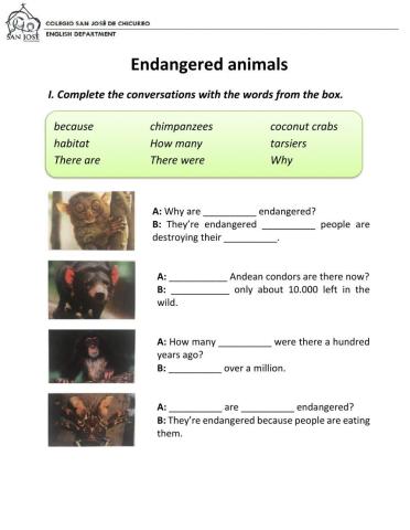 Endangered animals