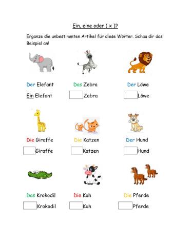 Unbestimmte Artikel