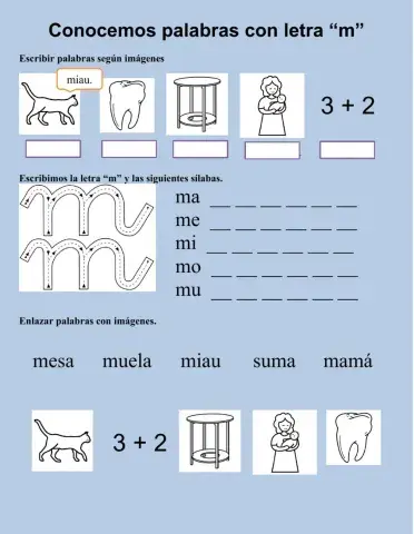 Conocemos palabras con letra “m”