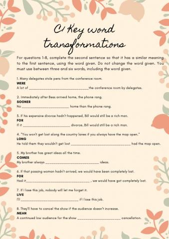 C1 Advanced - Key word transformations (23.07)