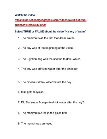 Watching video about past tense