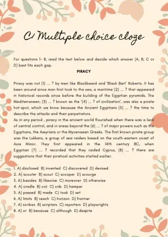 C1 Advanced - Multiple choice cloze 23.07