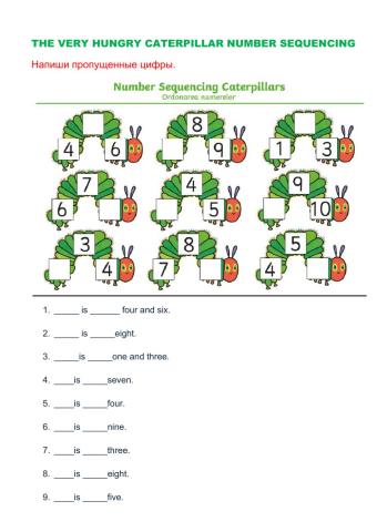 Very Hungry Caterpillar Number sequencing