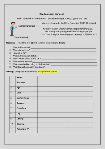 Reading about somebody