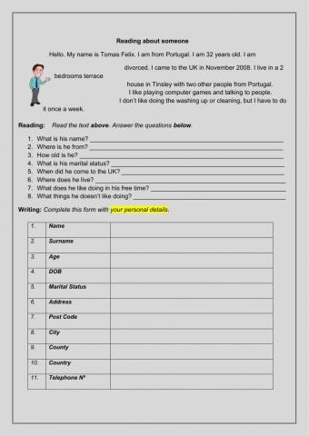 Reading about somebody