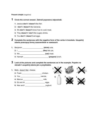 Present simple negative sentences