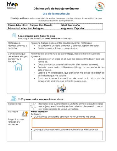 Uso de las mayúsculas