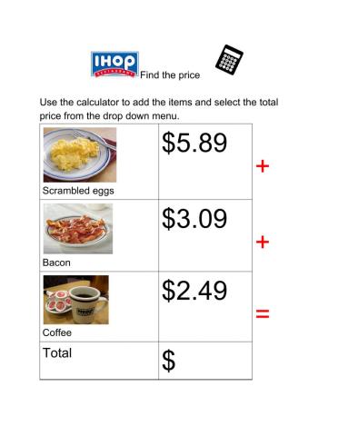 Find the price IHOP 2