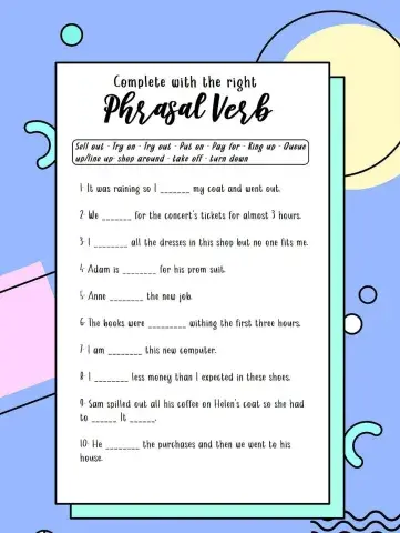 Phrasal verbs about shopping