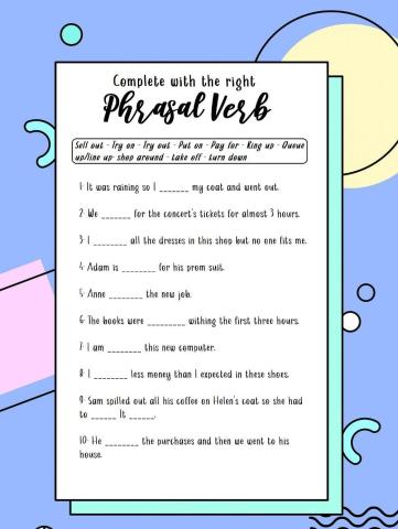 Phrasal verbs about shopping