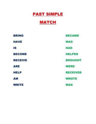 Past Simple Verbs
