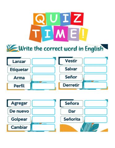 Vocabulary 4° - July 24th