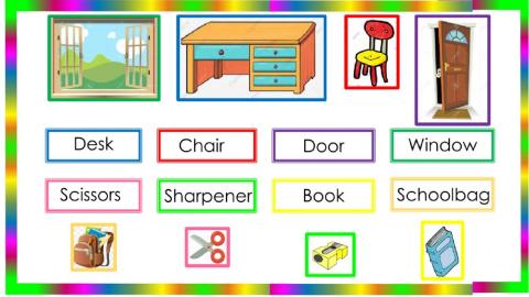 Utiles escolares en inglés