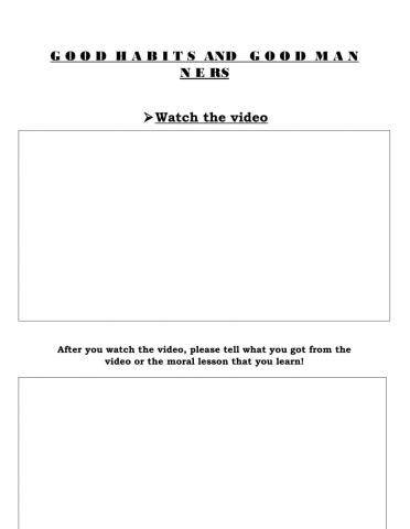 Good Habits and Manners