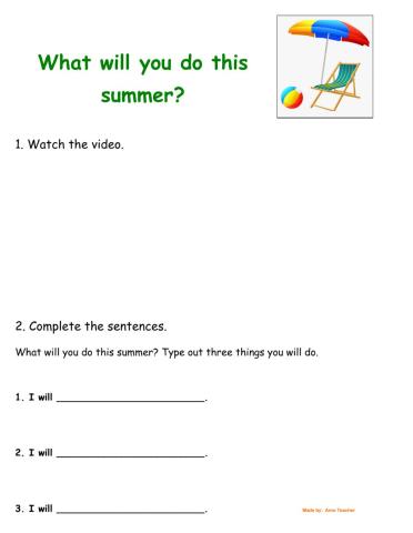 What will you do this summer?