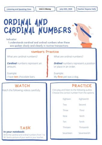 Ordinal and Cardinal Practice