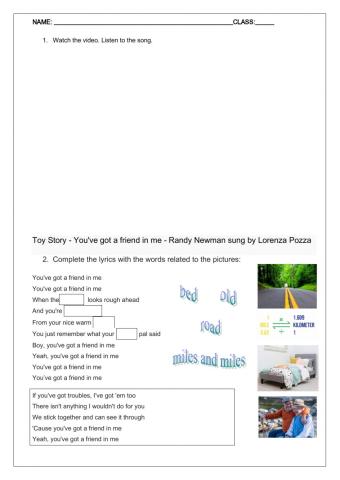 Song: Toy Story You've got a friend in me (Cover)