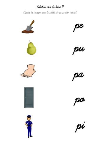 Sílabas con la letra P