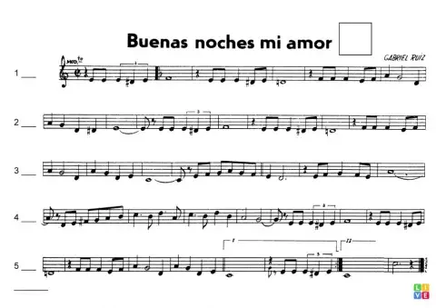 4º Hojas de Pentagramas 1-1 - Buenas noches mi amor