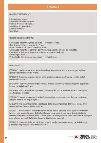 8th Grade English Class PET 2 Week 4