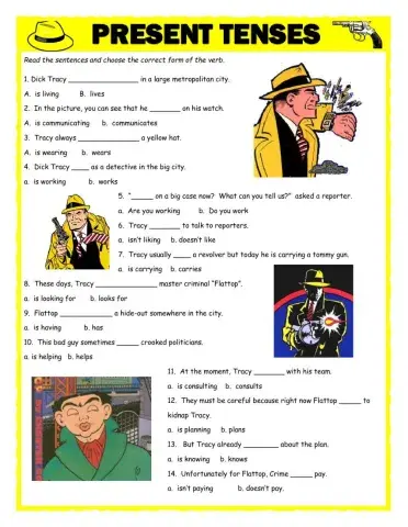 Present Tenses Multiple Choice