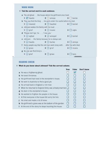 The faithful ghost: activities