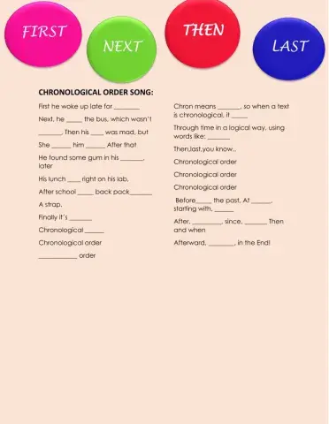 Chronological order song