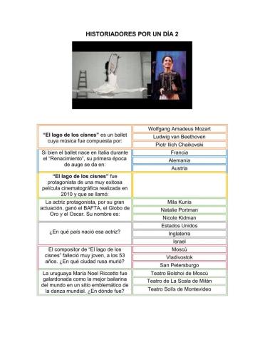 Investigando sobre -El lago de los cisnes-