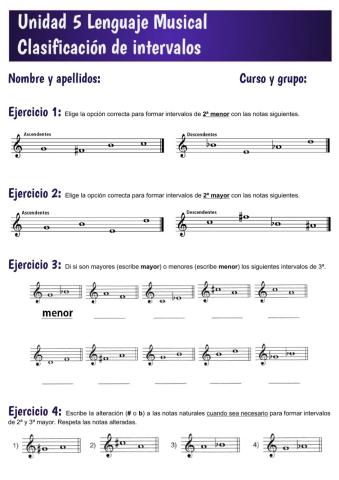 Unidad 5 Clasificación de intervalos (I)