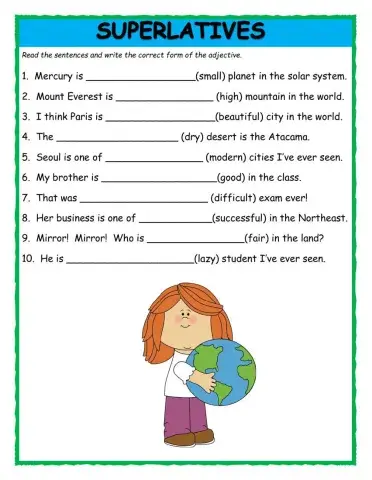 Superlatives Fill in the Blanks