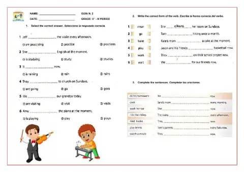 Present simple and present continuous