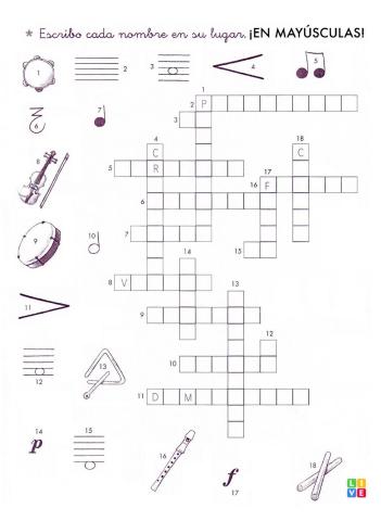 Crucigrama Lenguaje Musical