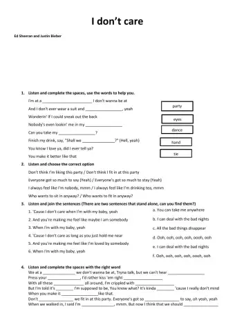 Ed Sheeran & Justin Bieber - I Don't Care