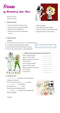 Present perfect-friends-marshmello ft ane-marie