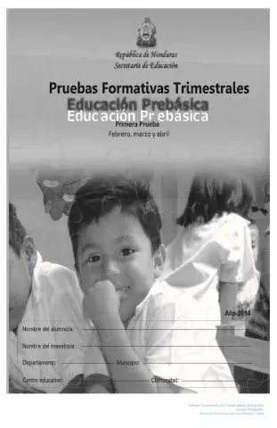 Prueba formativa de Pre básica, de Febrero a Marzo