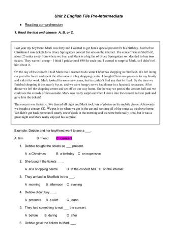 Unit 2 English File Pre-Intermediate