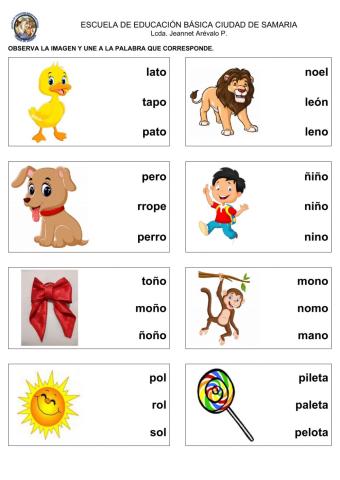 Lee y une la escritura correcta