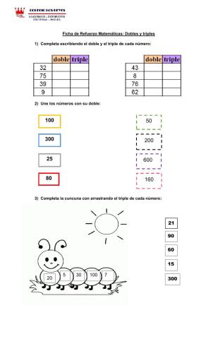Ficha de refuerzo dobles y triples