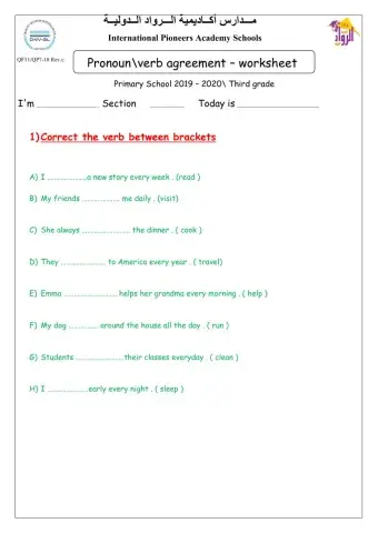 Pronoun-verb agreement