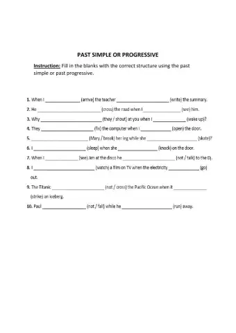Past simple Vs Past progressive