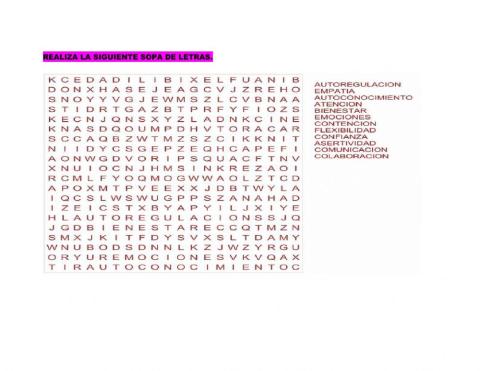 Sopa de Letras Emociones