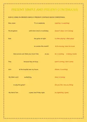 Presente simple y Presente Continuo