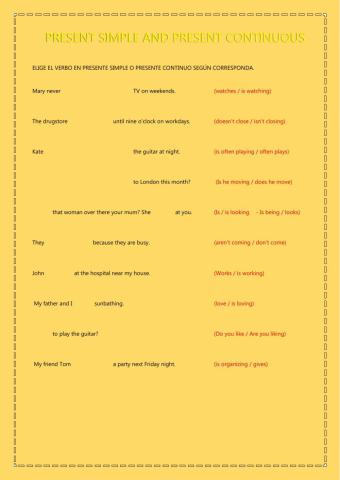 Presente simple y Presente Continuo