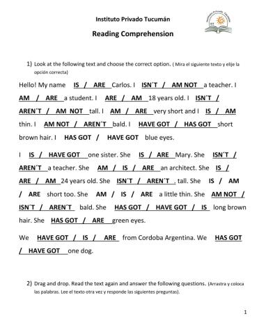 Revision: to be - have got