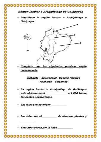 Región Insular o Archipiélago de Galápagos