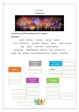 Celebration Vocabulary