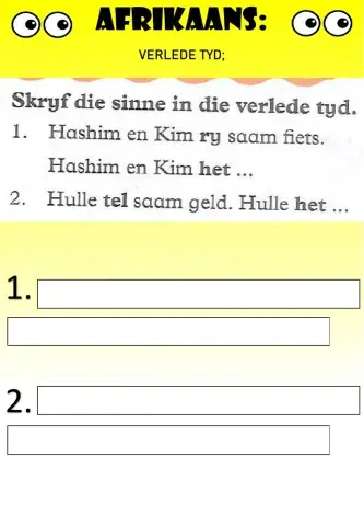 WEEK 22: WEDNESDAY: Verlede Tyd