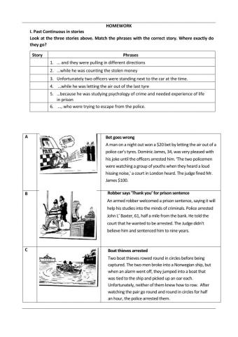 Past Continuous in Stories